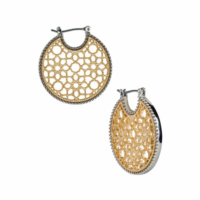 Gold / Silver Women's Patricia Nash Circle Post Earrings | 86234SHRV