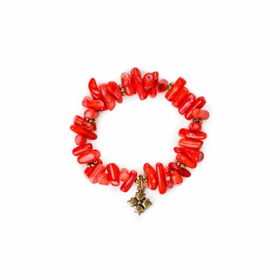 Gold Women's Patricia Nash Coral Stretch Bracelets | 19523DZPV