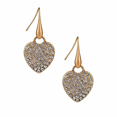 Gold Women's Patricia Nash Heart Drop Earrings | 08714TOXR