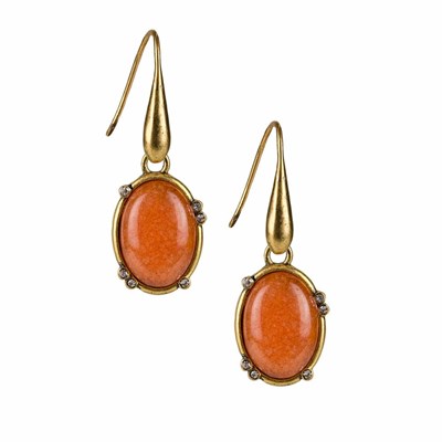 Gold Women's Patricia Nash Oval Coral Drop Earrings | 24187MECI