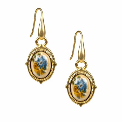 Gold Women's Patricia Nash Oval Drop Earrings | 87410IFOH