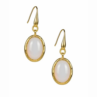 Gold Women's Patricia Nash Oval Drop Wire Earrings | 70985XCAG