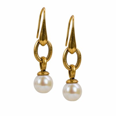 Gold Women's Patricia Nash Pearl Drop Earrings | 41690SHGO