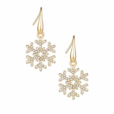 Gold Women's Patricia Nash Snowflake Drop Earrings | 92715BAYH