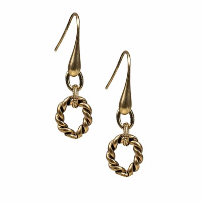 Gold Women's Patricia Nash Twist Rope Drop Earrings | 96125WOJF