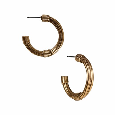 Gold Women's Patricia Nash Wrapped Wire Hoop Earrings | 95468RUPD