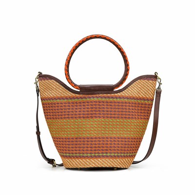 Multicolor Women's Patricia Nash Gia Basket Satchel Handbags | 85437BDTV