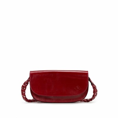 Red Women's Patricia Nash Chelsey Chainlink Crossbody Bags | 06472HRSF