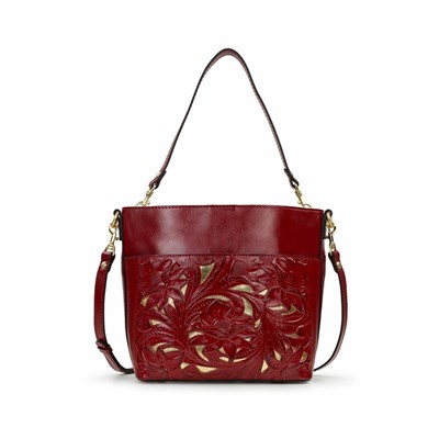 Red Women's Patricia Nash Harper Tote Crossbody Bags | 51648MZUC