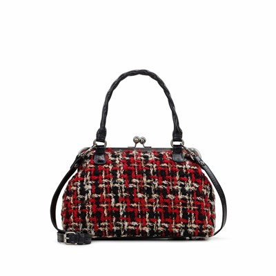 Red Women's Patricia Nash Rora Frame Satchel Handbags | 50863GIWP