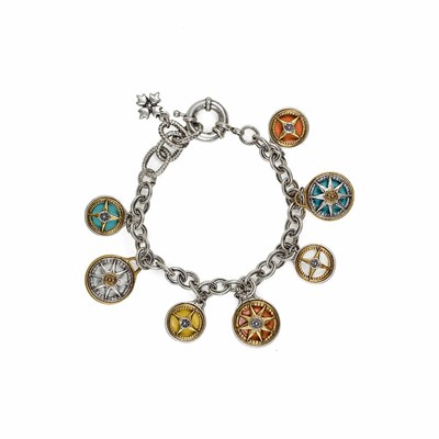 Silver / Gold Women's Patricia Nash Compass Charm Bracelets | 70852PGQB