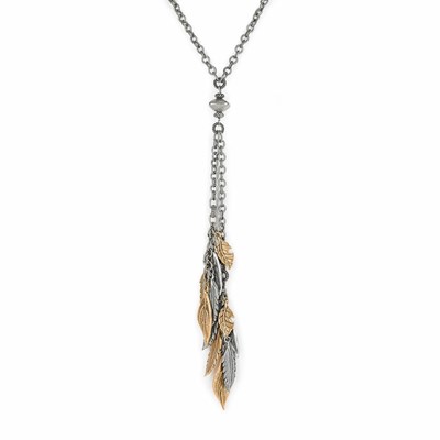 Silver / Gold Women's Patricia Nash Multi Leaf Dangle Necklaces | 64289HLBC