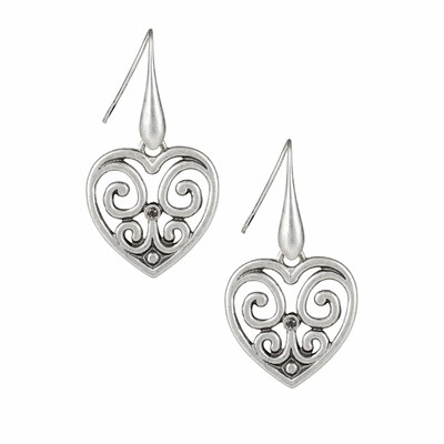 Silver Women's Patricia Nash Heart Drop -Remember The Moments Earrings | 58210XLYC