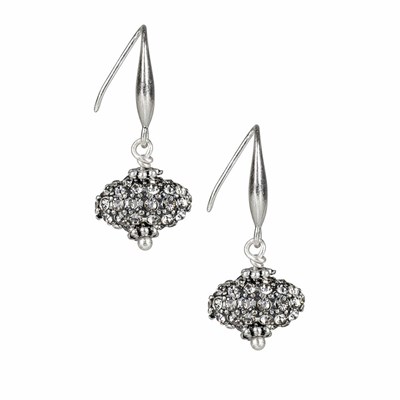 Silver Women's Patricia Nash Pavé Bead Drop Earrings | 87603EGJX