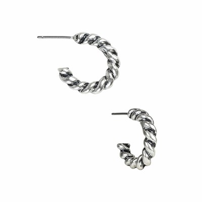 Silver Women's Patricia Nash Twist Rope Hoops Earrings | 35097HGDF